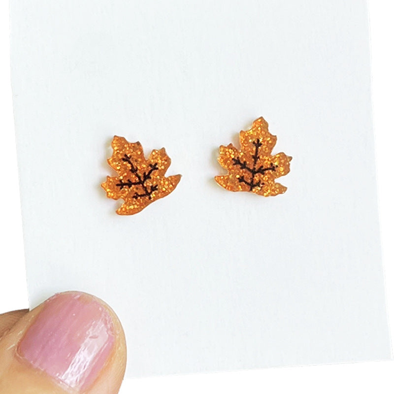 Wholesale Thanksgiving turkey pumpkin text autumn sparkling earrings